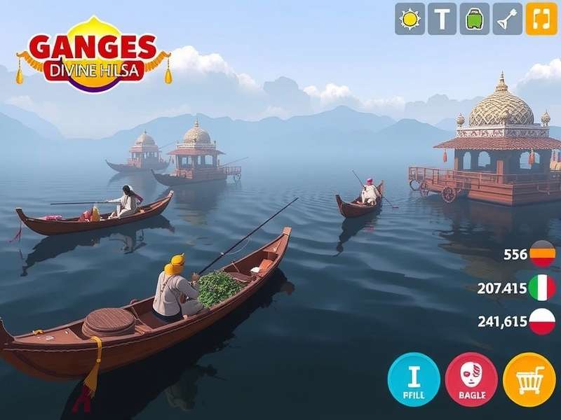 Ganges Divine Hilsa gameplay screenshot showing fishing on River Ganges